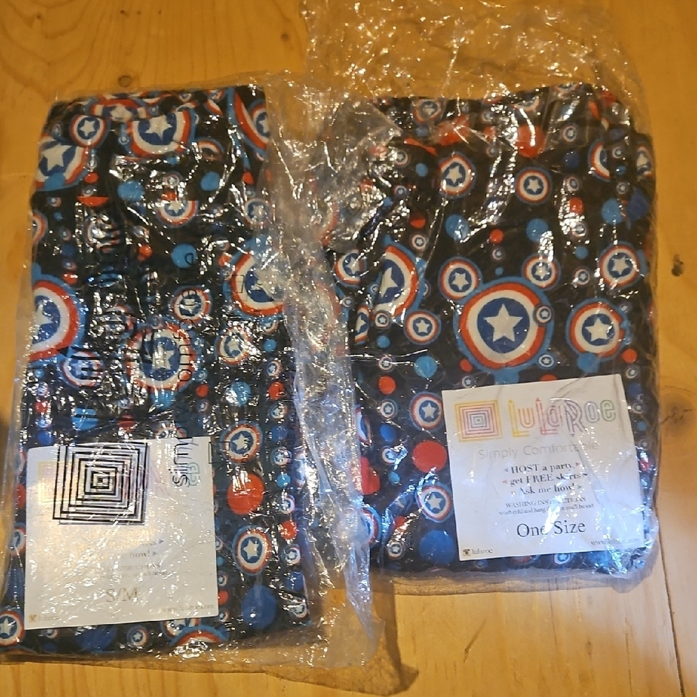 NWT Lularoe Mommy And Me "Captain America" Leggings